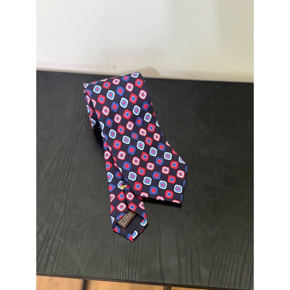 J.McLaughlin Silk Necktie Geometric Print Classic Men's Tie - Picture 2 of 4